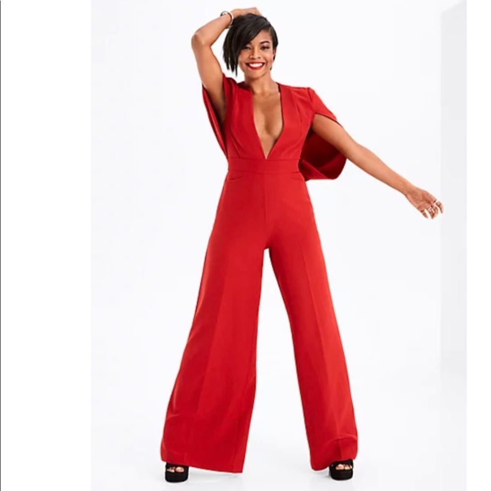 Red Cape Jumpsuit- Gabrielle Union Collection- worn once, no visible stains.